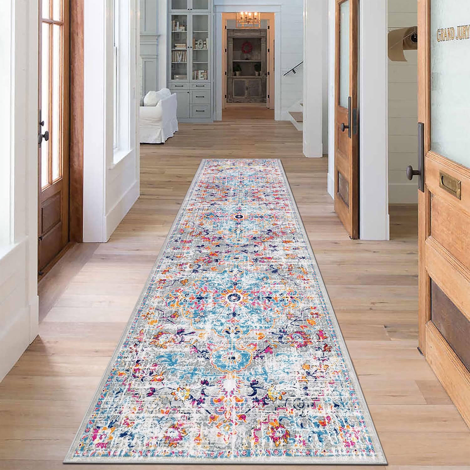 SHACOS Modern Runner Rug – 60x240cm Non-Slip Washable Hallway Carpet