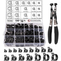 Toolwiz 130Pcs Spring Band Hose Clamp Assortment with Swivel Pliers