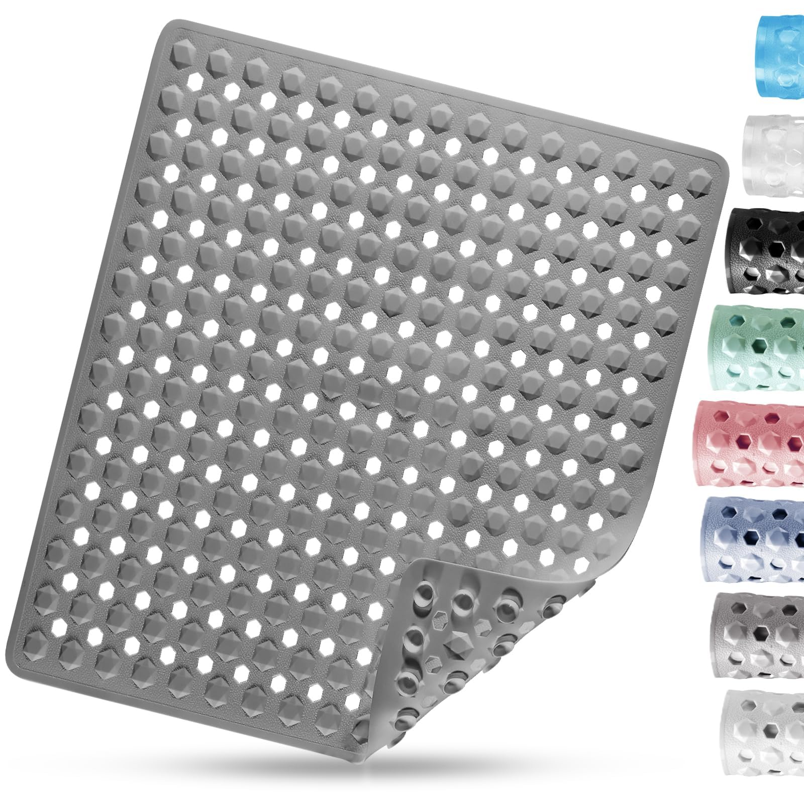 DOROP Square Non Slip Shower Mat | 53x53cm Anti Mould PVC Bath Mat