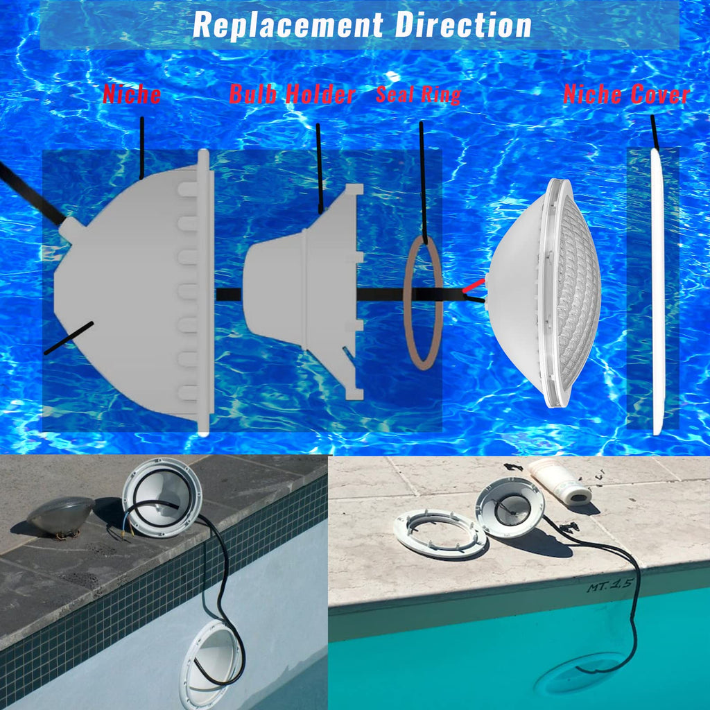 LyLmLe LED Pool Lighting PAR56 - 18W IP68 Waterproof Underwater Light