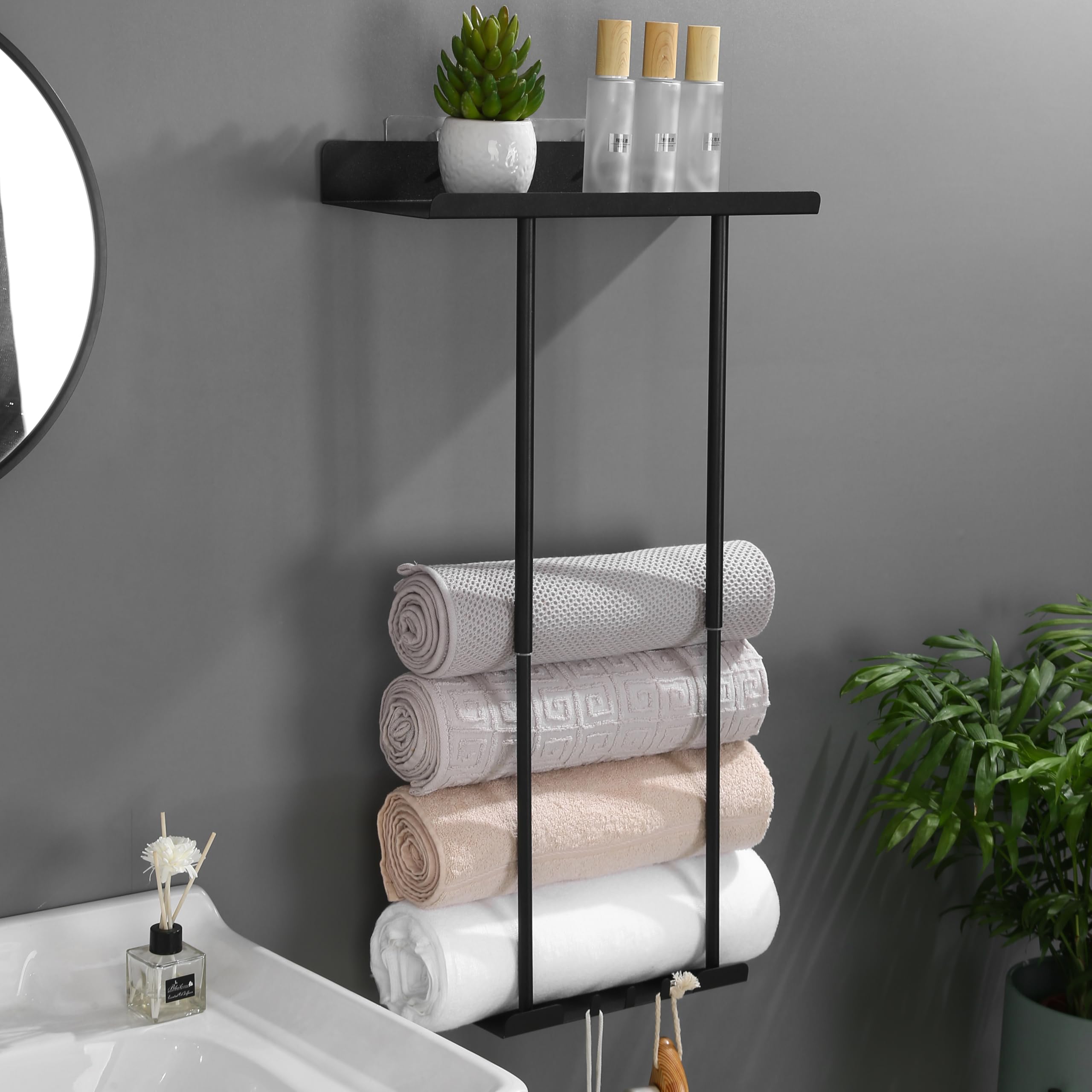 Adjustable Towel Rack | Wall Mounted Stainless Steel Shelf