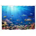 Jolof Store Extra Wide Ocean Tropical Fish Fabric Shower Curtain | 240x180cm