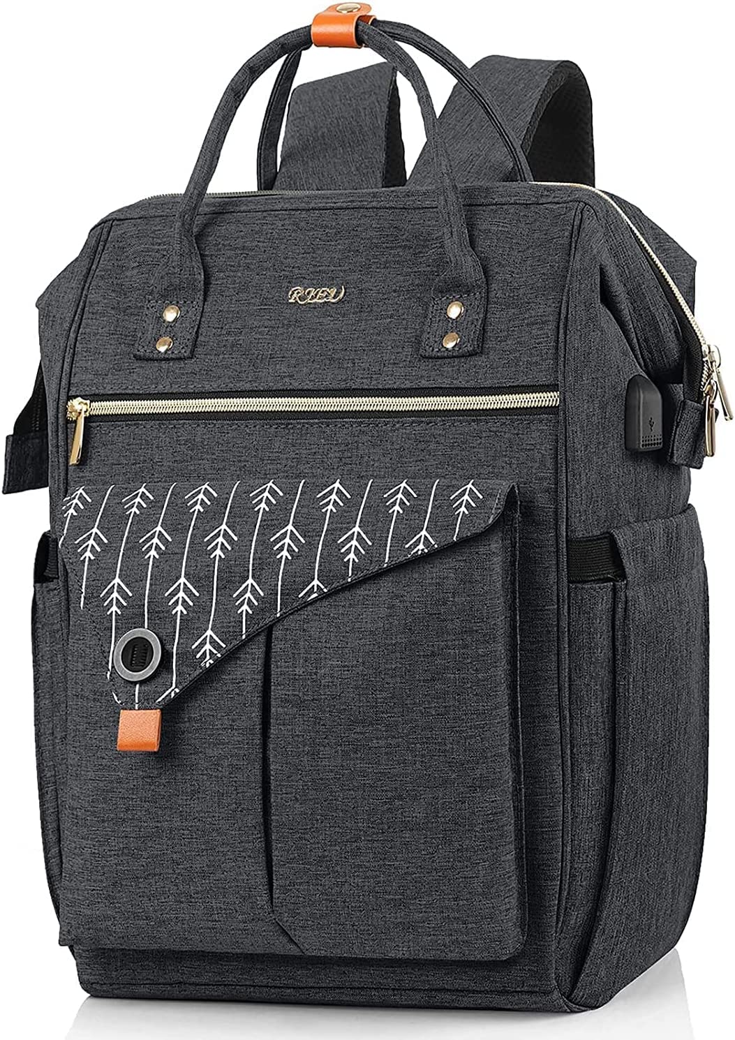RJEU Women's Laptop Backpack | Waterproof 15.6 Inch Bag with USB Port