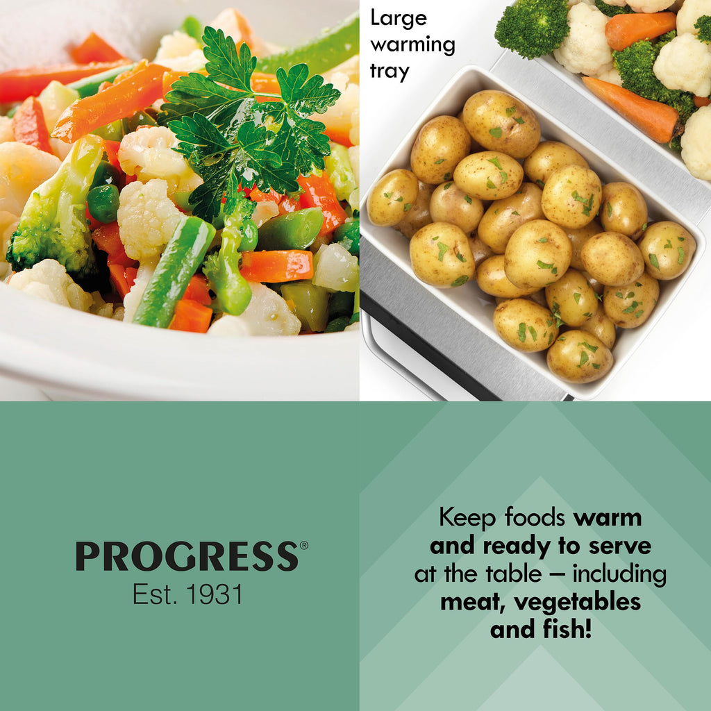 Progress EK2610P Cordless Hot Plate | Large 1200W Food Warming Tray