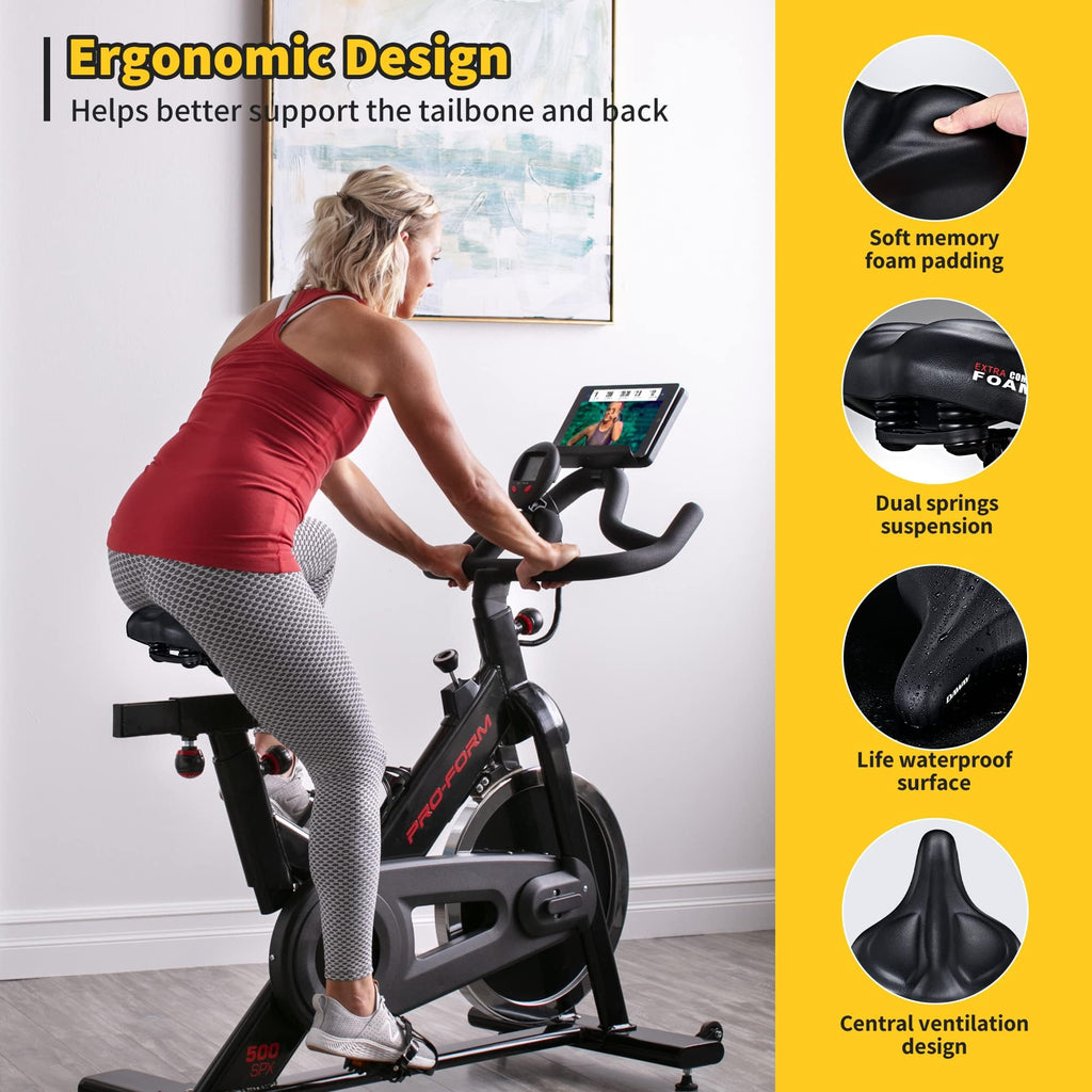 DAWAY C50i Oversized Bike Seat - Memory Foam Exercise Bicycle Saddle