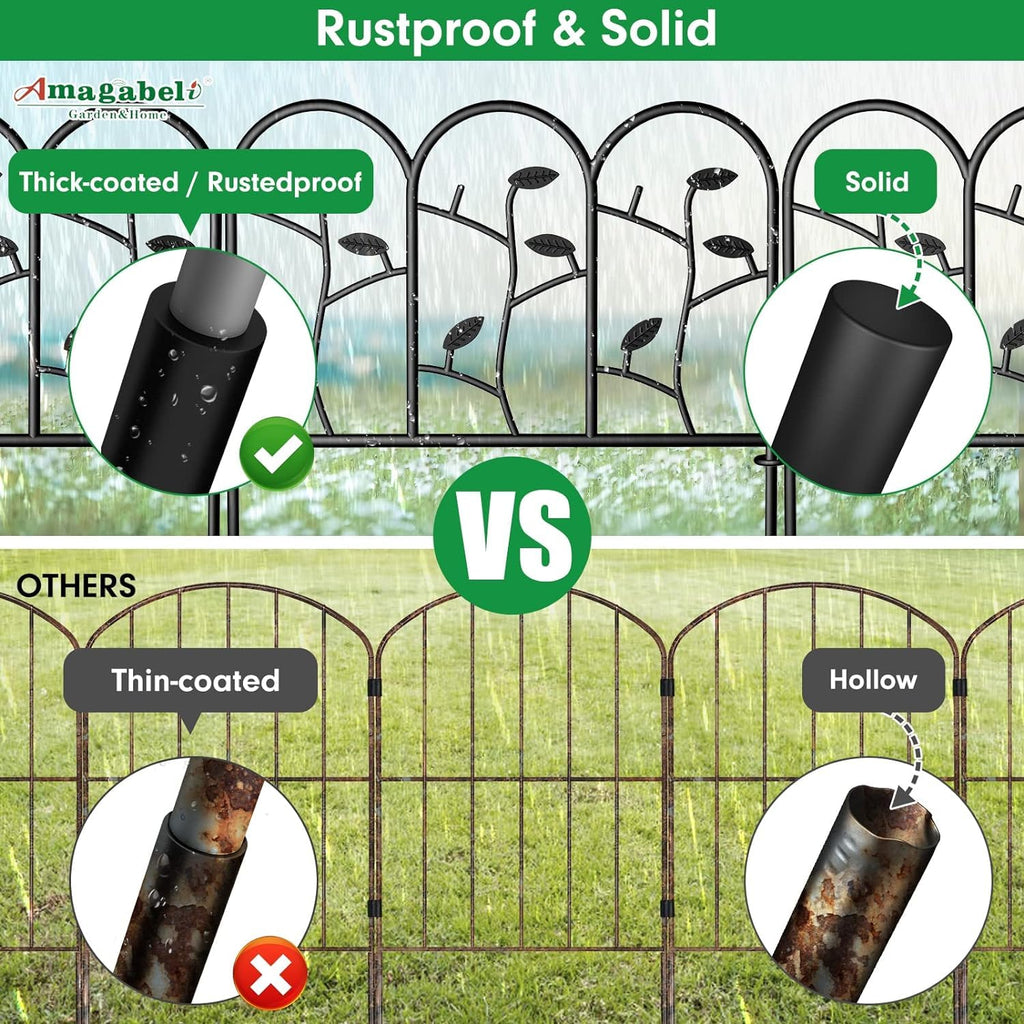Amagabeli Decorative Garden Fence | 6-Piece Rustproof Metal Border Edging