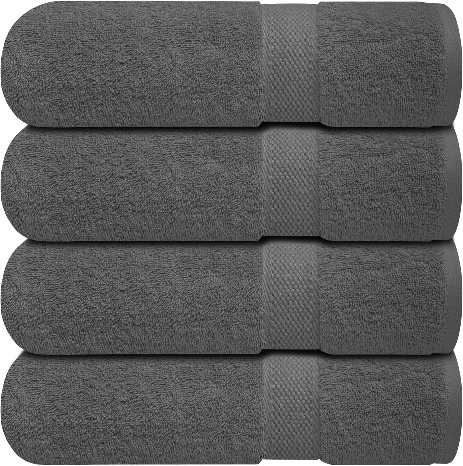 Infinitee Xclusives 100% Cotton Bath Towels Set of 4 | Shadow Grey