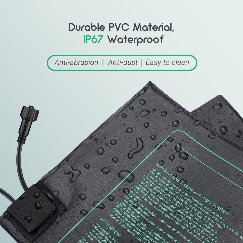 Luxbird 2-Pack Seedling Heat Mats with Digital Thermostat, 10" x 20.75"