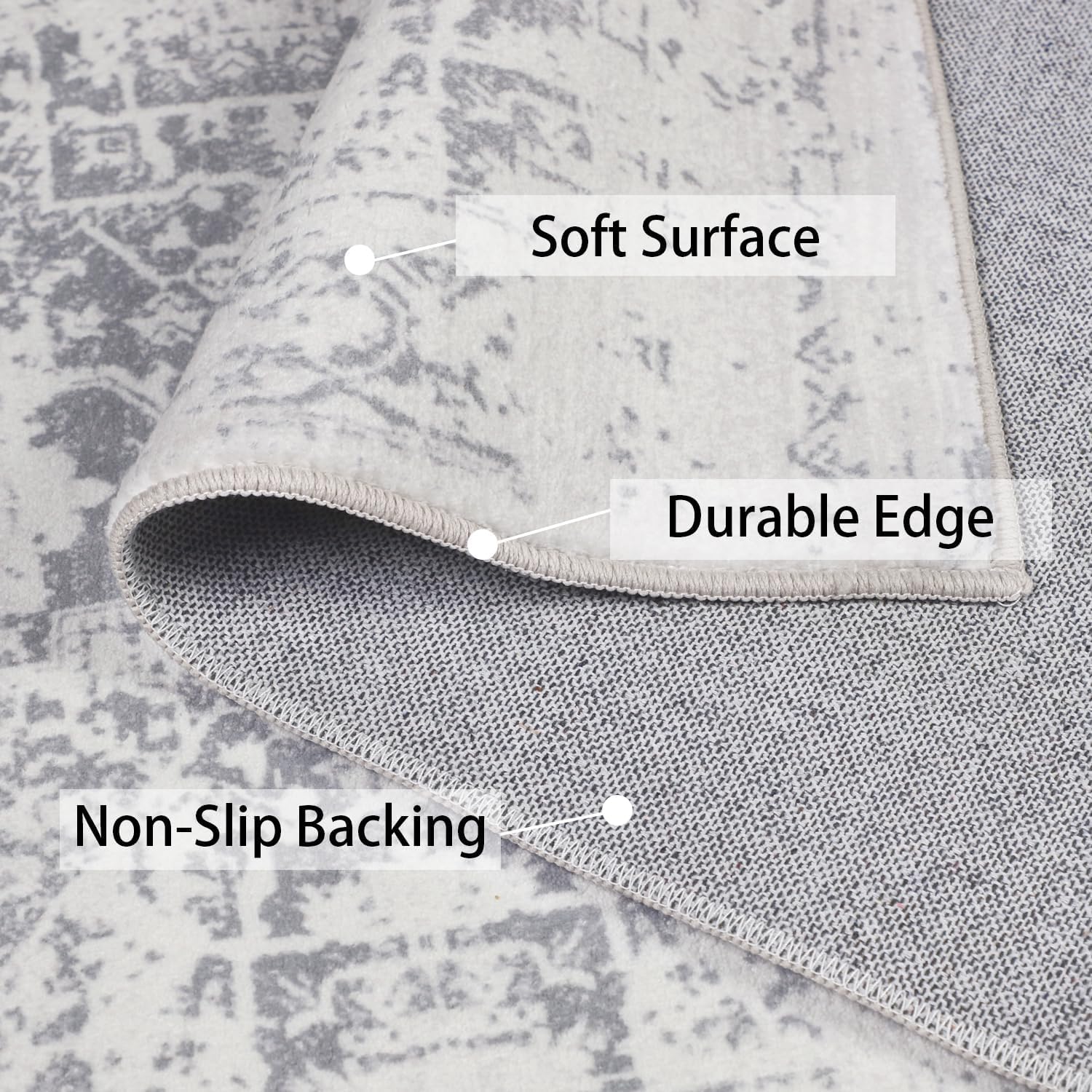 Famibay Non-Slip Hallway Runner Rug | Washable Faux Wool Carpet, 60x300cm