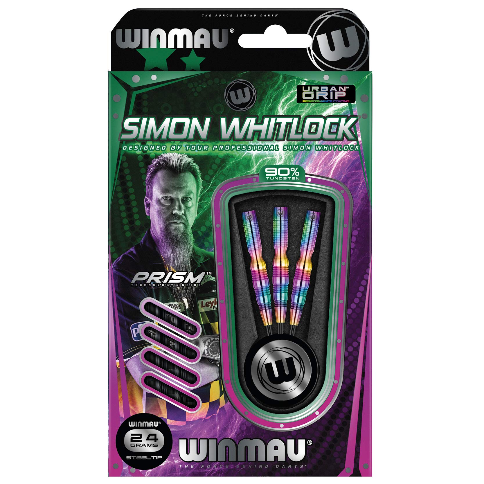Winmau Simon Whitlock Tungsten Darts Set - 24g Urban Grip Darts