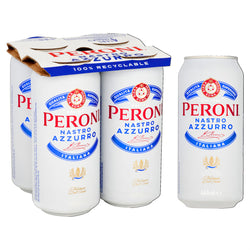 Peroni Nastro Azzurro Premium Italian Lager - 24 x 440ml Cans, 5% ABV
