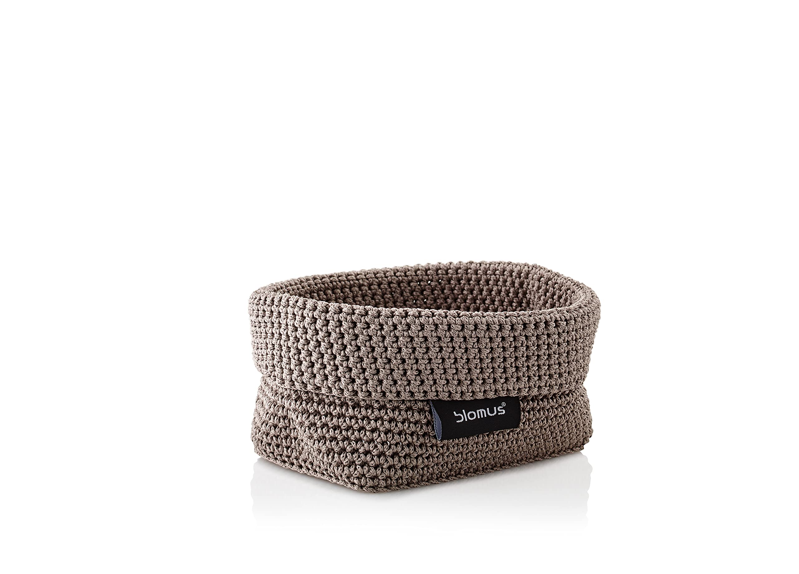 Blomus Crochet Storage Basket – Durable Taupe Home Organizer, Medium