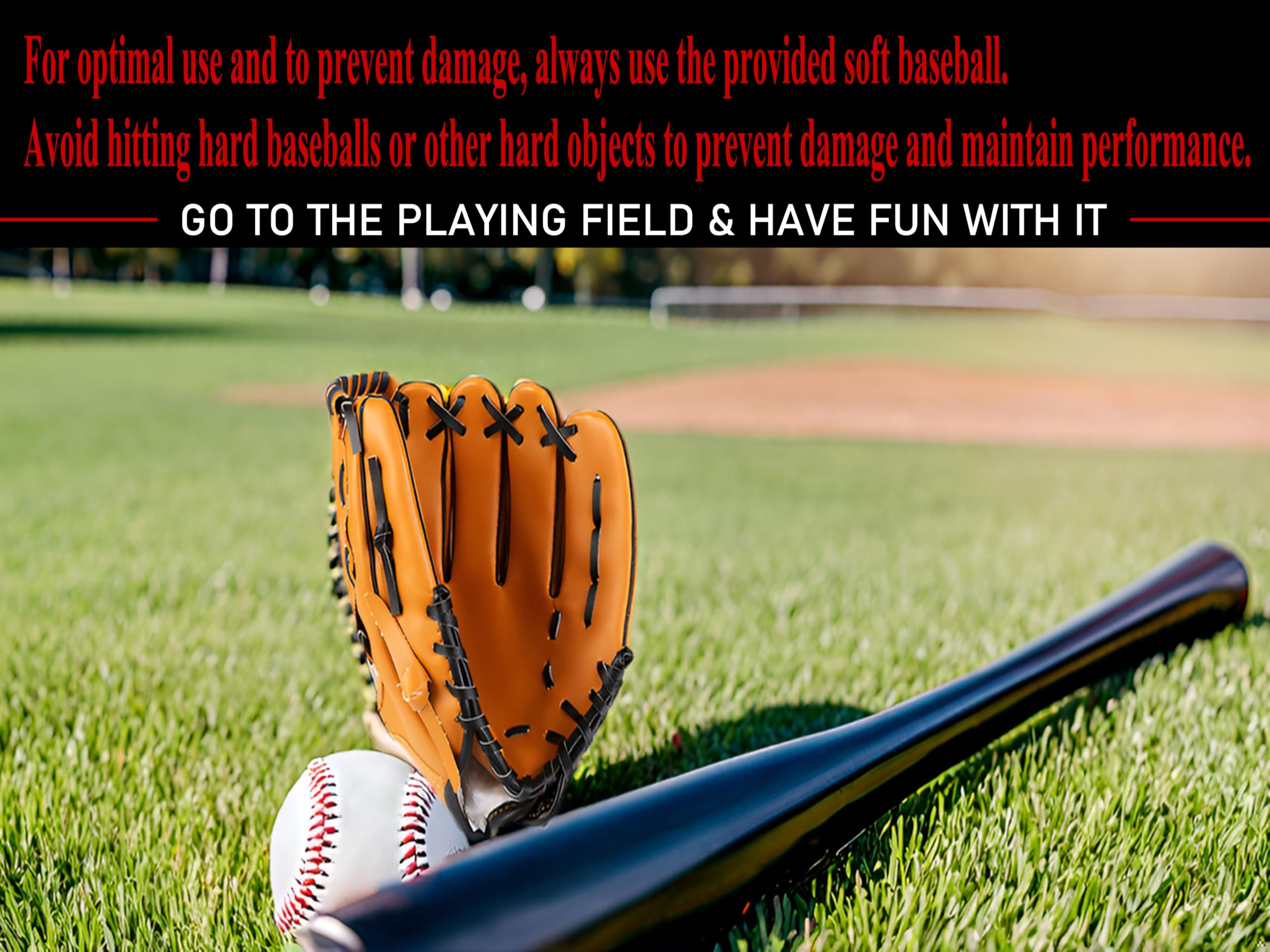 EASY BIG 25 Inch Aluminum Baseball Bat Set with Glove and Soft Balls