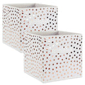 DII Non Woven Polyester Storage Bin, Polka Dot, White & Copper, Large Set of 2 - image 1