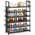 Mavivegue 6 Tier Metal Shoe Rack with 5 Hooks & 4 Side pockets - image 1