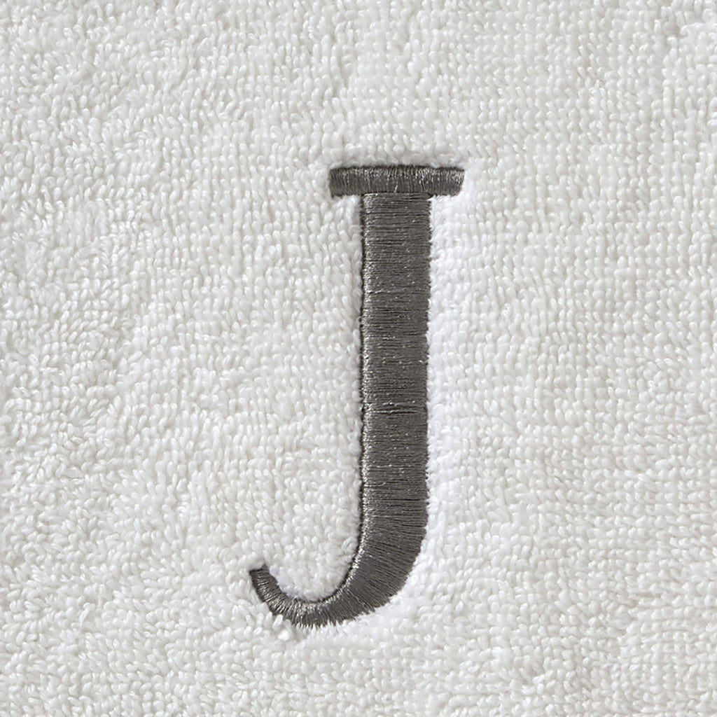 SKL Home Hand Towel Set, J, Cotton, White, 16x26