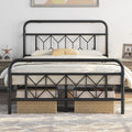 Yaheetech 4ft6 Double Metal Bed Frame | Diamond Pattern Headboard