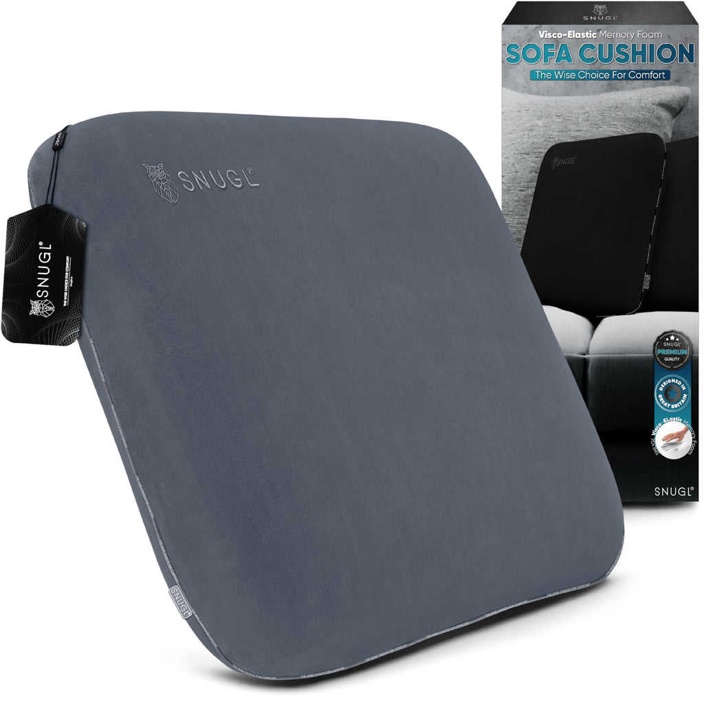 SNUGL Memory Foam Sofa Cushion - Hypoallergenic Velvet Support Pillow