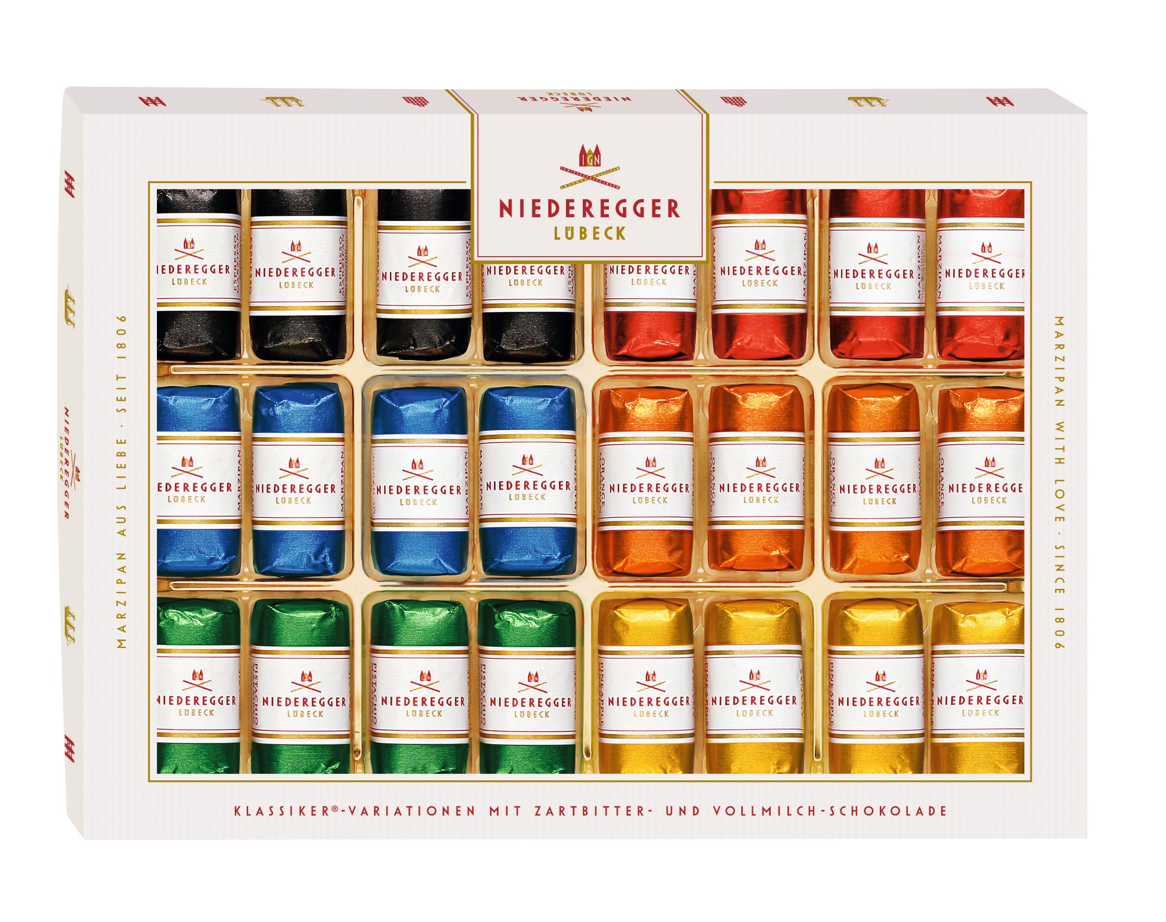 Niederegger Marzipan Mini Loaves Selection Box – 6 Flavours, 300g
