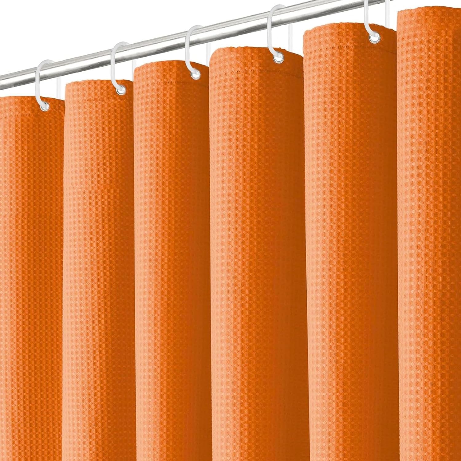 Orange Waffle Shower Curtain | 180x200cm Waterproof Polyester