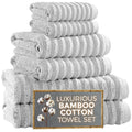 Towelogy Luxury 6-Piece Bamboo Cotton Towel Set with Bath Sheet – Silver
