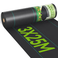 iropro Heavy Duty Weed Control Membrane - 3m x 25m Black Woven Fabric