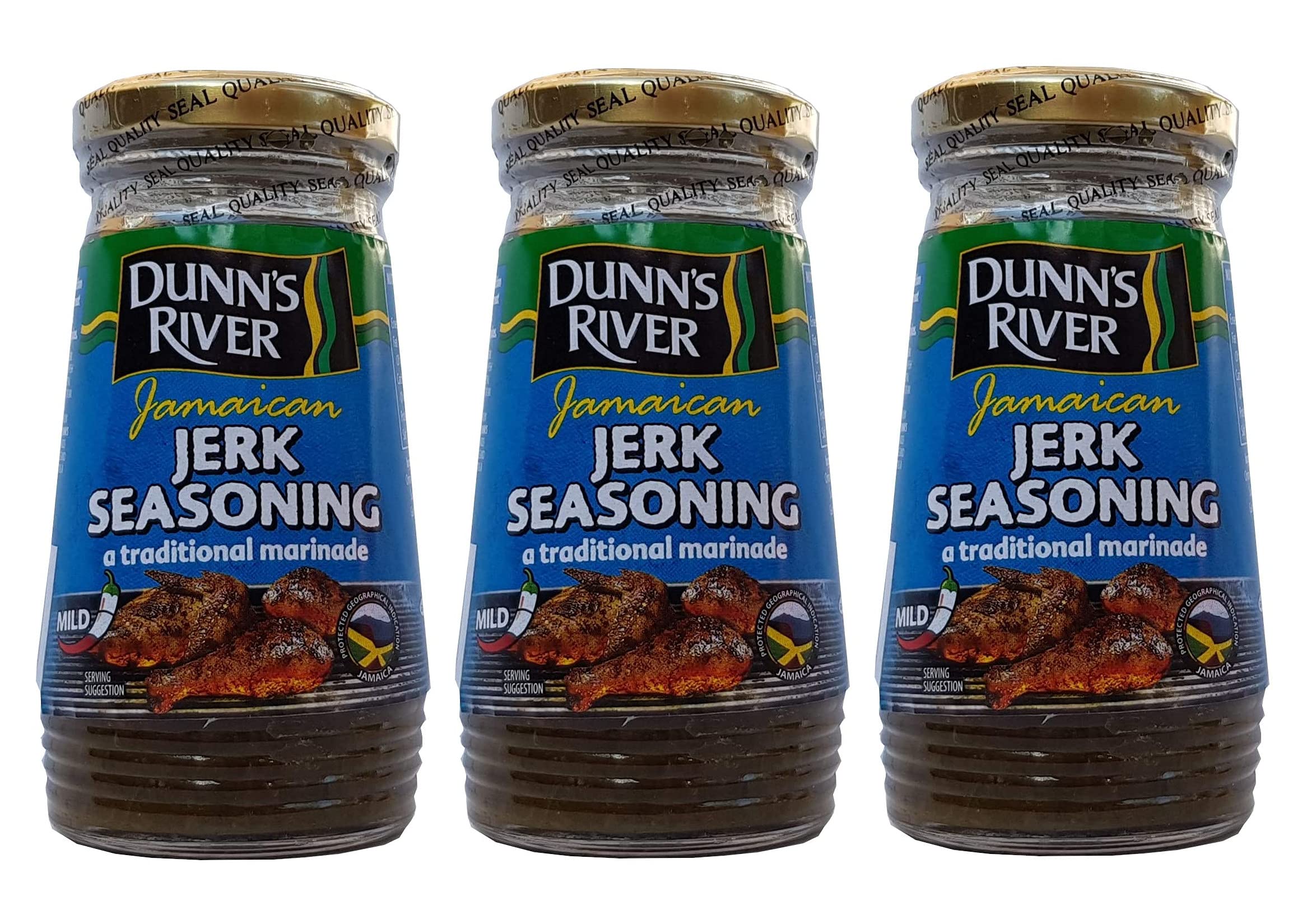 Dunn's River Jamaican Jerk Seasoning Mild 312g – Authentic Spice (Pack of 3)