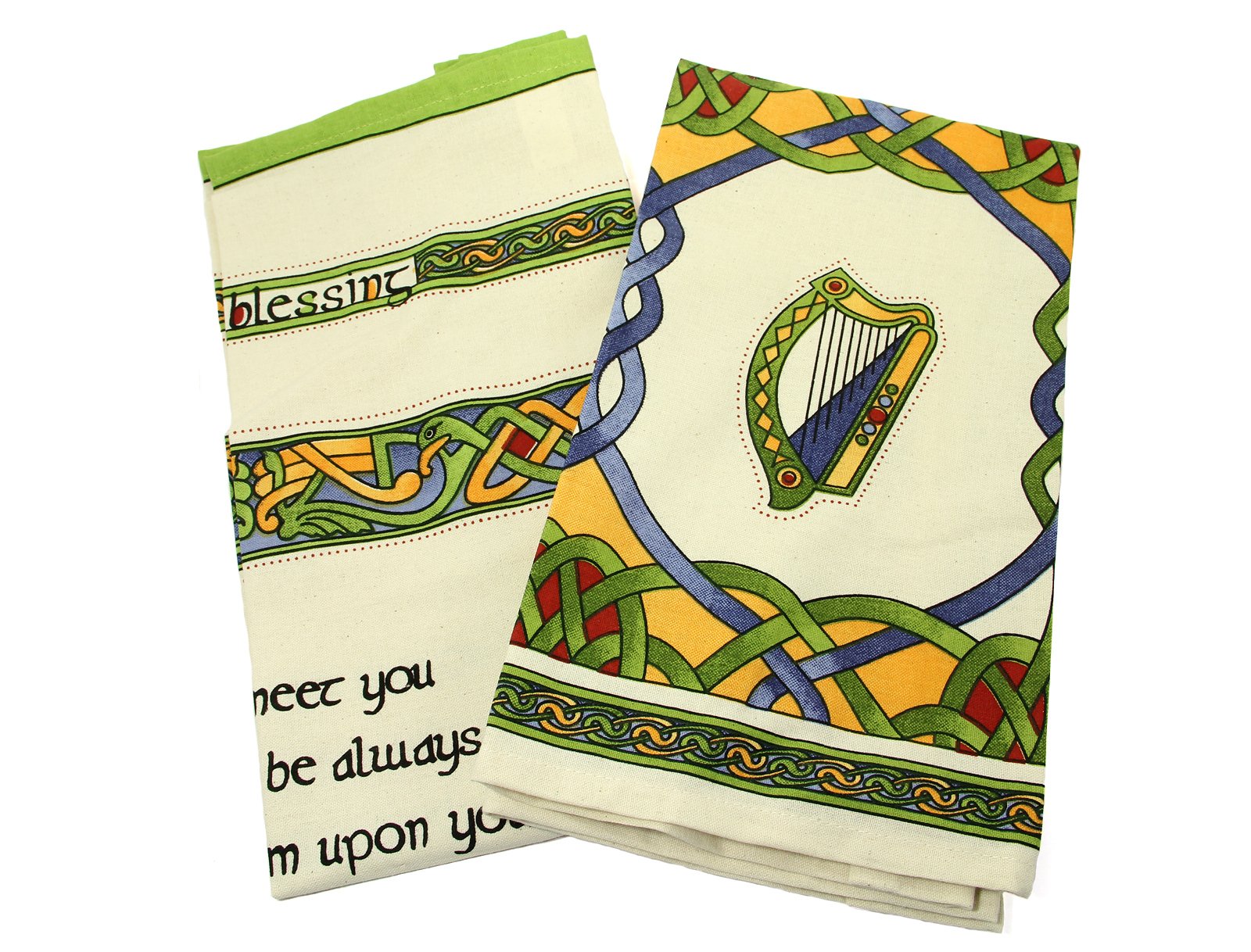 Royal Tara Irish Blessing Tea Towel Set | 100% Cotton Celtic Kitchen Decor