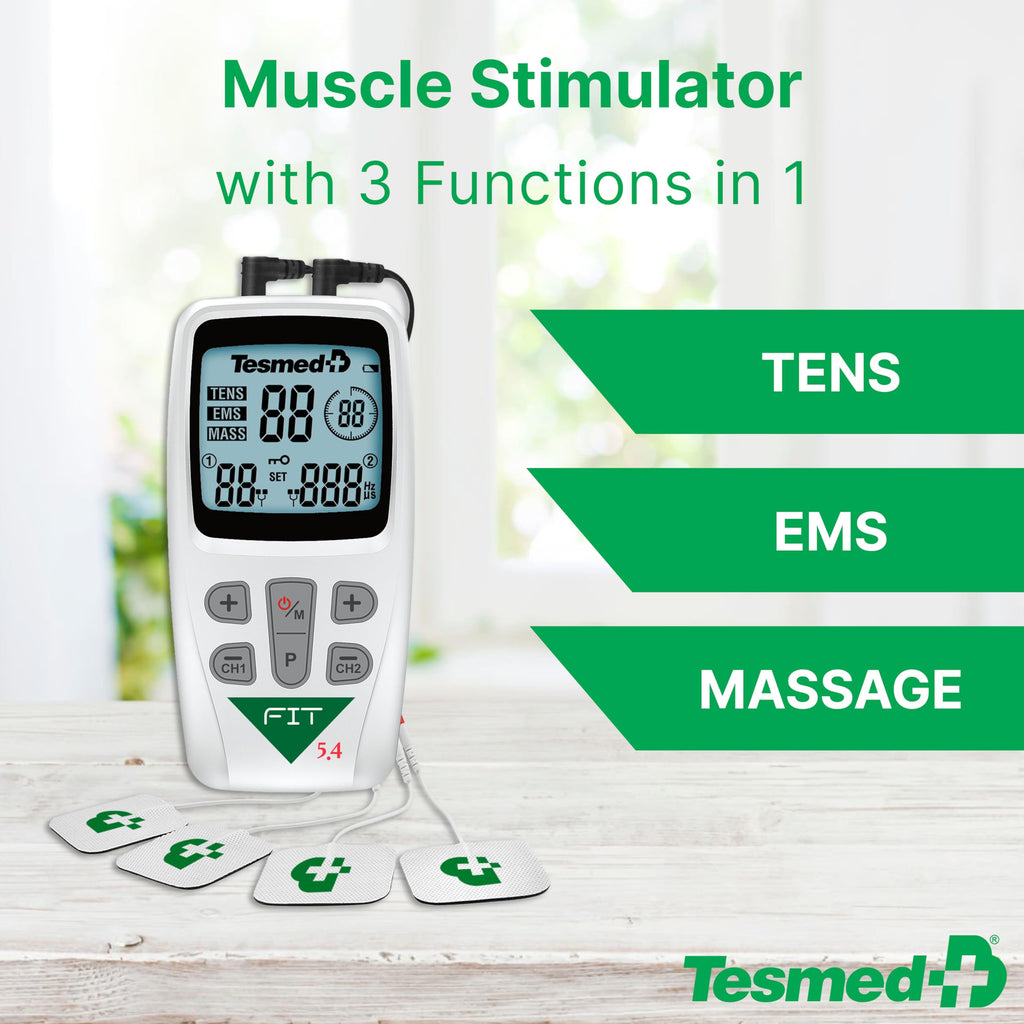 Tesmed Fit 5.4 TENS Unit & EMS Muscle Stimulator - 22 Programs