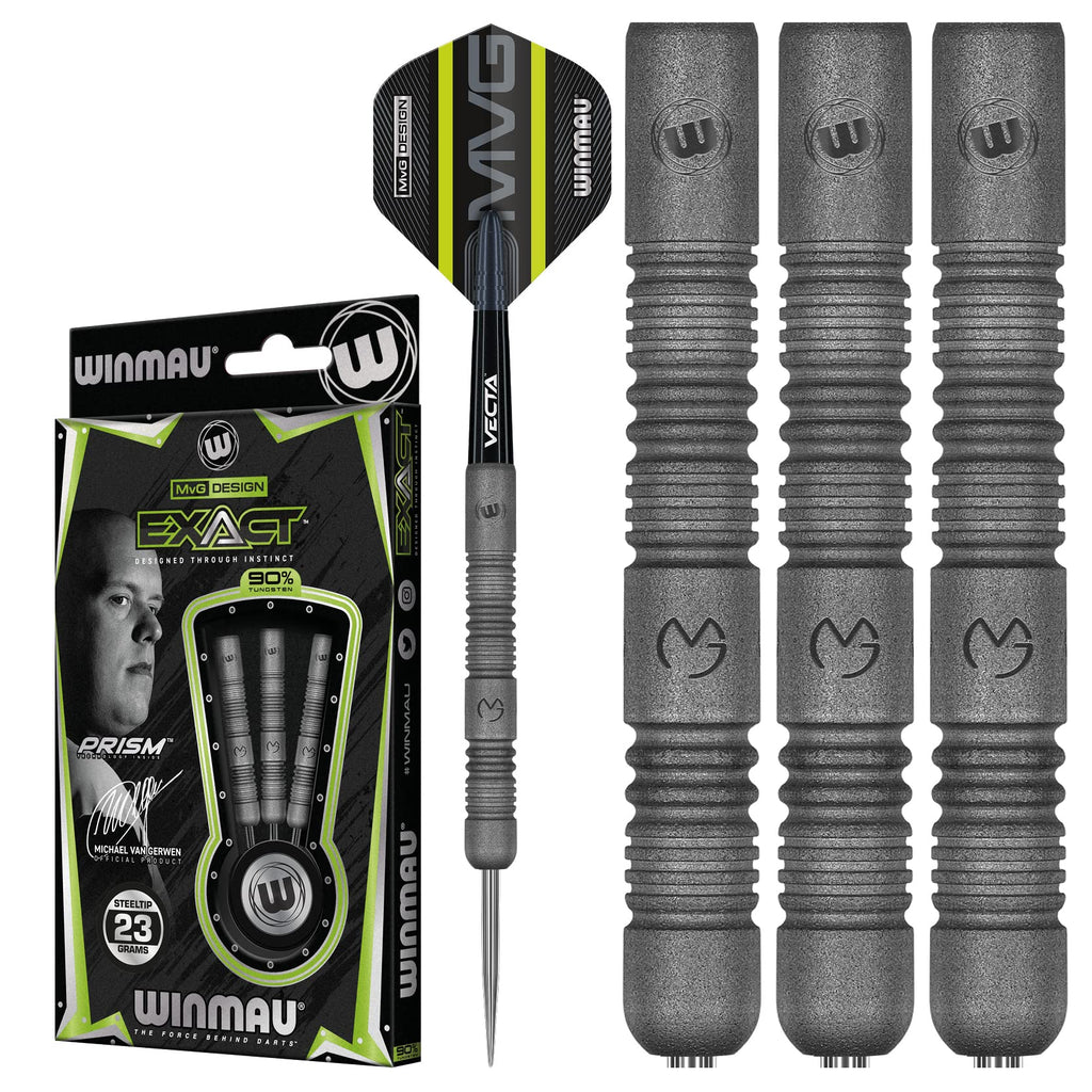 Winmau MvG Exact Steeltip Darts – 90% Tungsten Professional Set