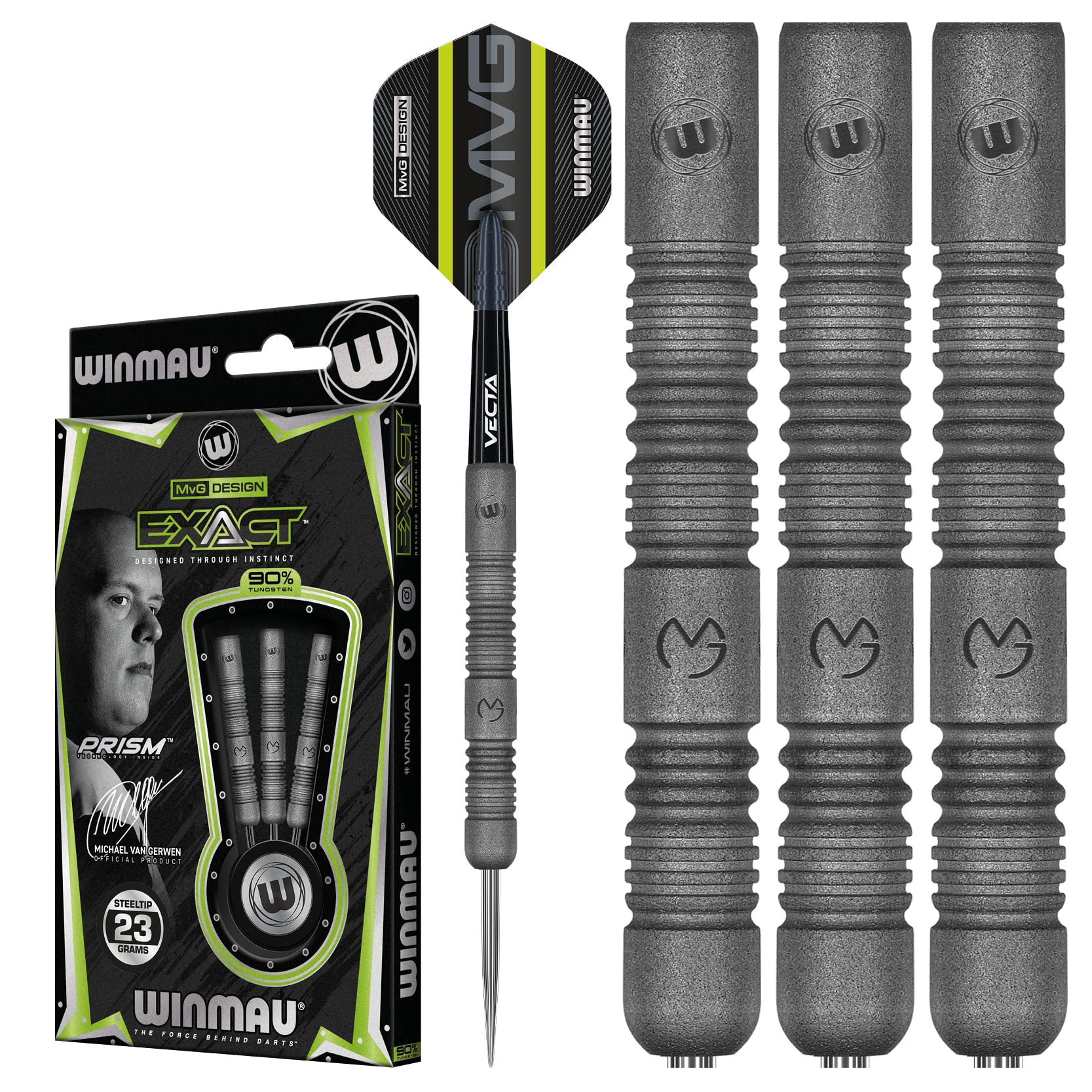 Winmau MvG Exact Steeltip Darts – 90% Tungsten Professional Set