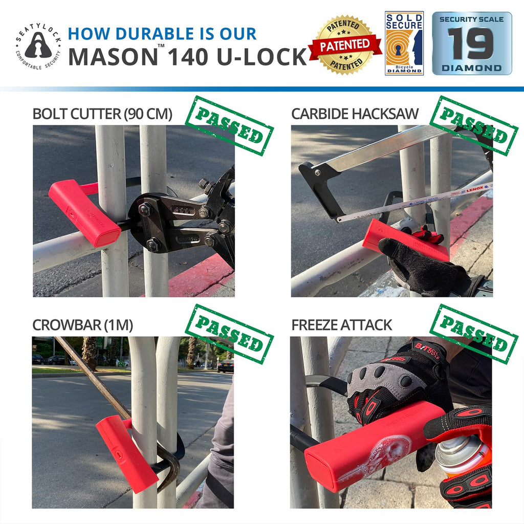 SeatyLock Mason Bike U Lock – Sold Secure Diamond Rated Heavy Duty D-Lock