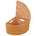 TOYANDONA Triangle Woven Basket Trays: Rustic Style Woven Imitation Rattan Basket With Lid Wardrobe Storage Bin Corner Laundry Hamper For Toys Snacks - image 1