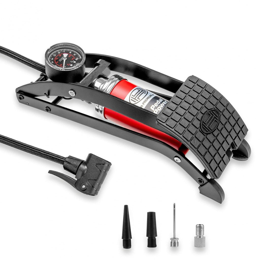 HEYNER PedalPower Pro Foot Air Pump with Gauge - 10 Bar Tyre Inflator