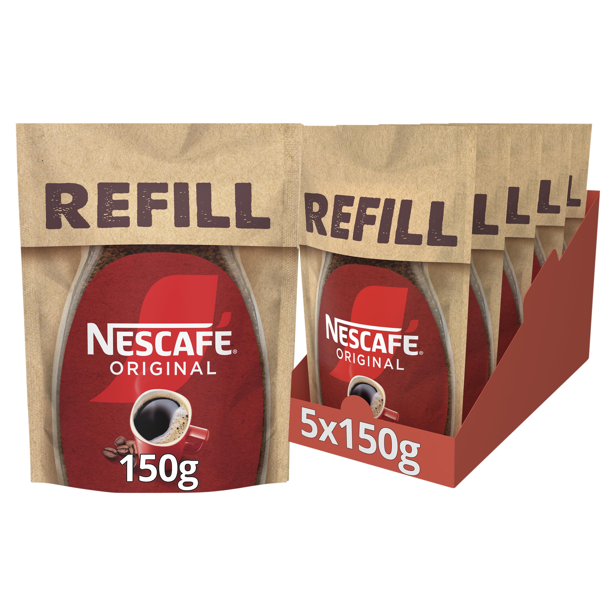 NESCAFÉ Original Instant Coffee Refill Pouch 150g - Pack of 5