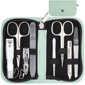 3 Swords Germany 8-Piece Manicure Pedicure Kit | Mint Leather Case