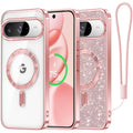 Meifigno Pixel 10 Pro Case | MagSafe Glitter Case with Wrist Strap
