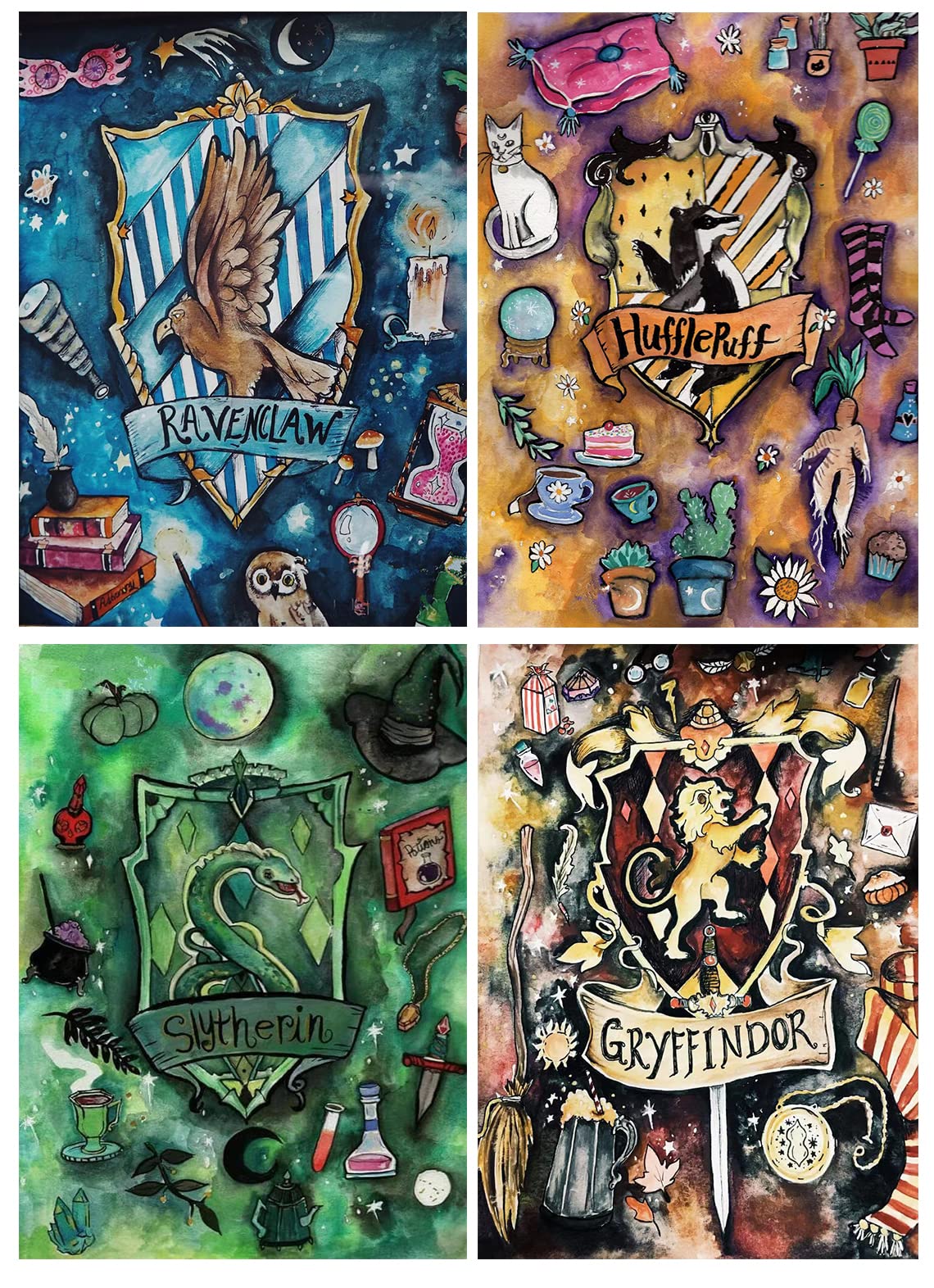 KEYRANKE 4 Pack Harry Potter Diamond Painting Kits - DIY Full Drill Art