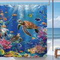 Bonhause Sea Turtle Shower Curtain | Waterproof Polyester, 180x180cm