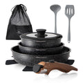 Kitchen Academy 10-Piece Non-Stick Cookware Set | Stackable Induction Pans