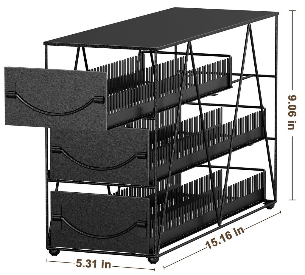 HFHOME 3-Tier Coffee Pod Holder Drawer for 90 Nespresso Vertuo Pods