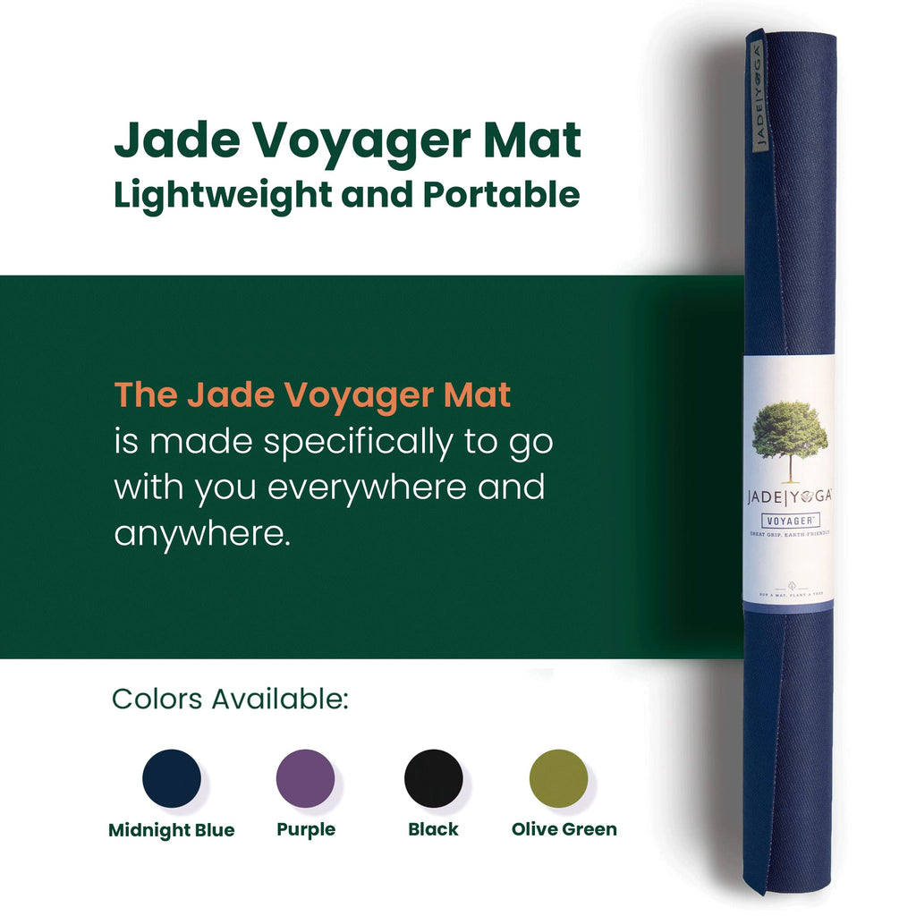 Jade Yoga Voyager Travel Mat – Midnight Blue Natural Rubber 68-Inch