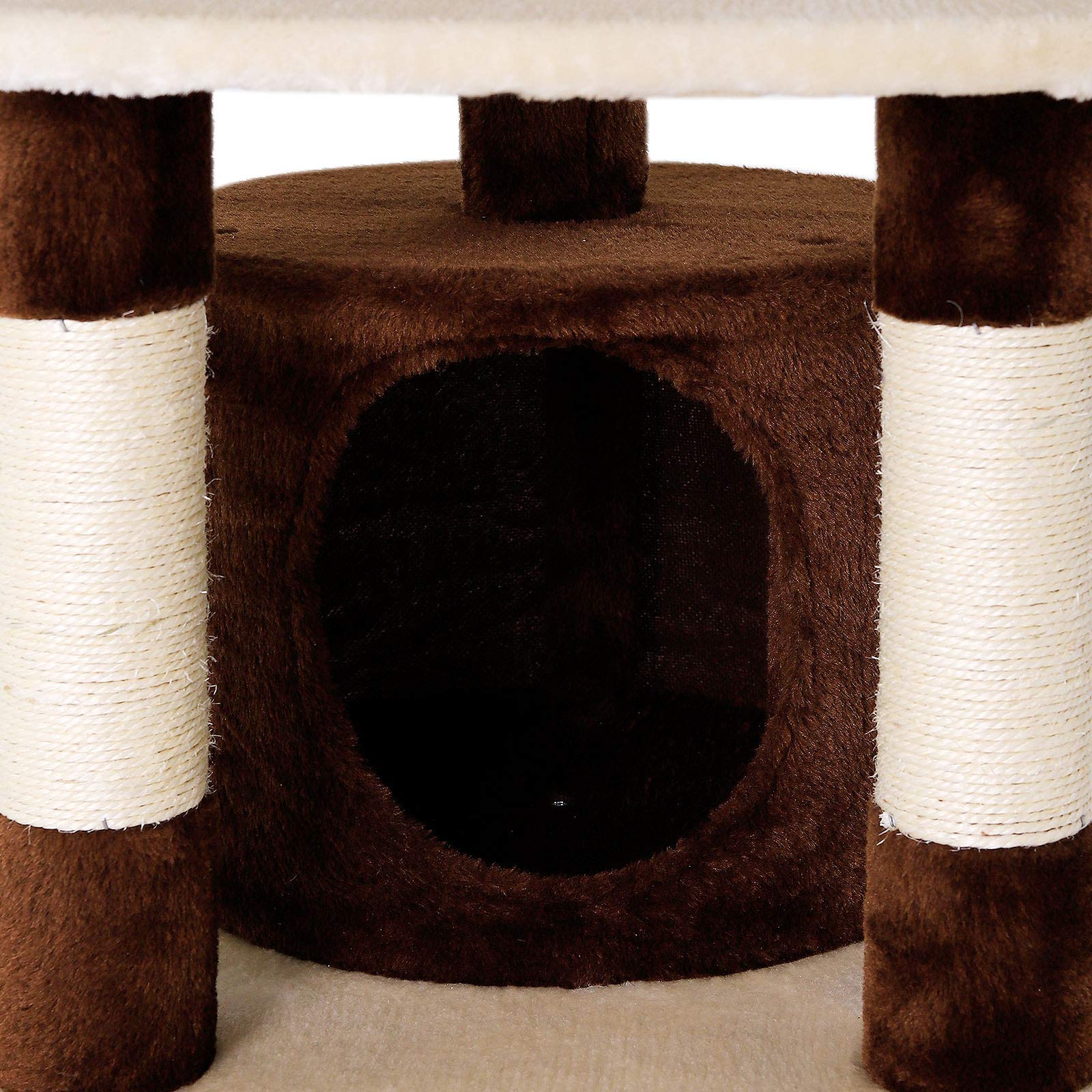 lionto dibea Cat Tree Activity Centre with Sisal Scratching Post, Brown