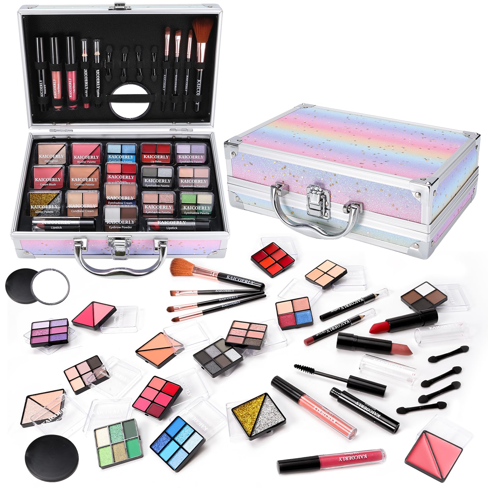 Jolof Store Full Face Makeup Kit with Travel Case - 10pc Beginner Gift Set