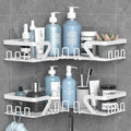 Kegii Corner Shower Caddy with Soap Holder – No Drilling Storage, White