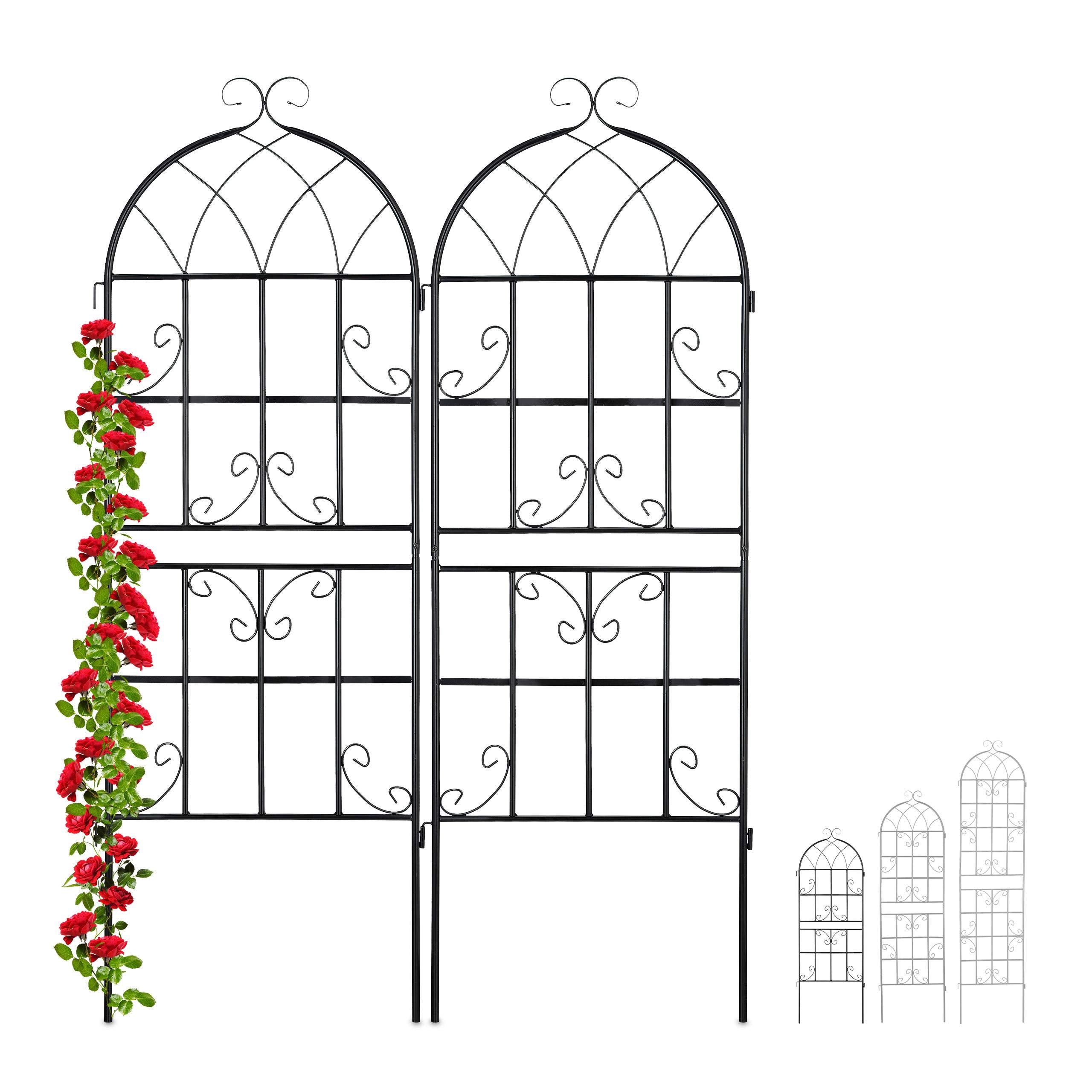Relaxdays Metal Trellis Set of 2 – Vintage Iron Climbing Plant Support