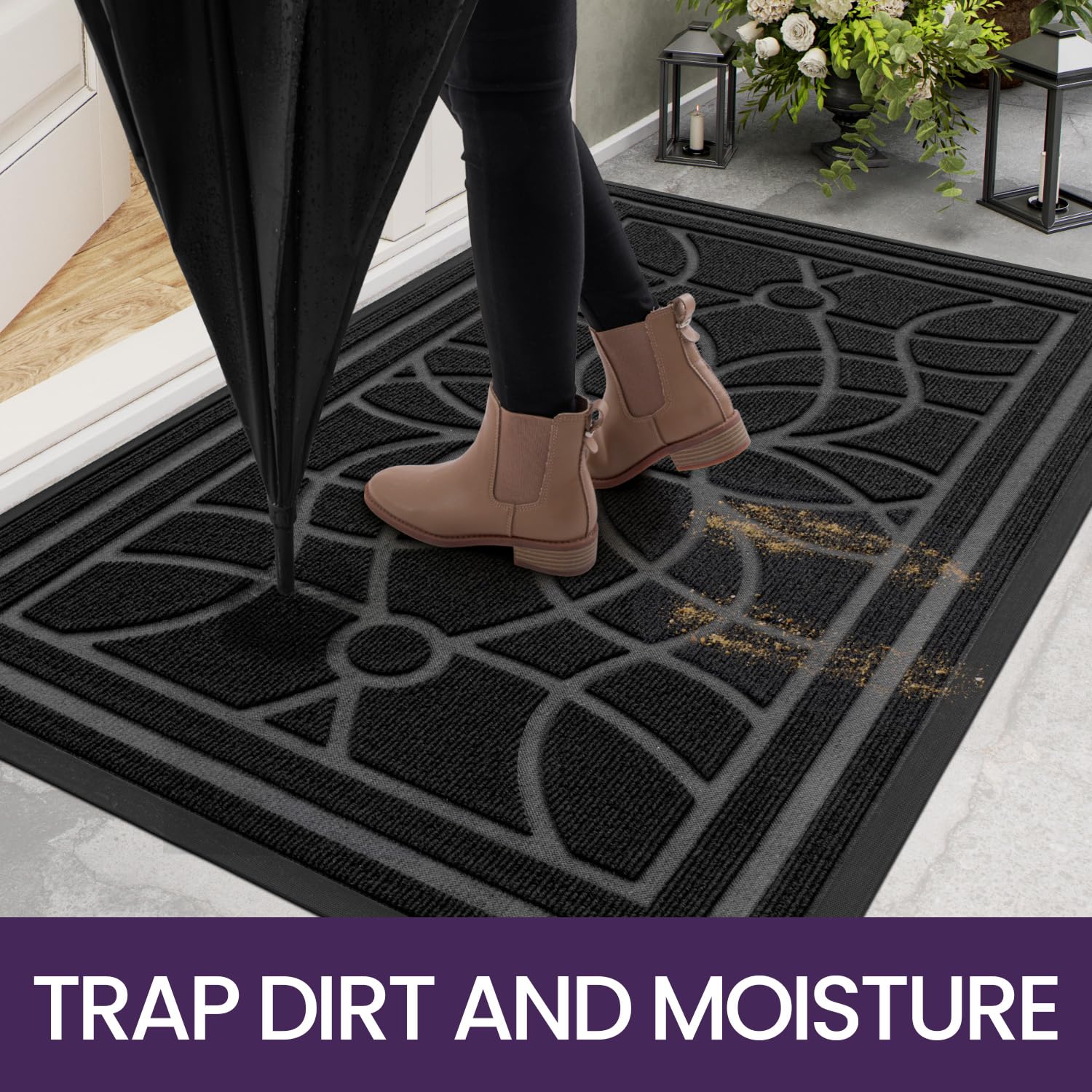 DEXI Door Mat 60x90cm | Heavy Duty Non-Slip Rubber Entrance Rug