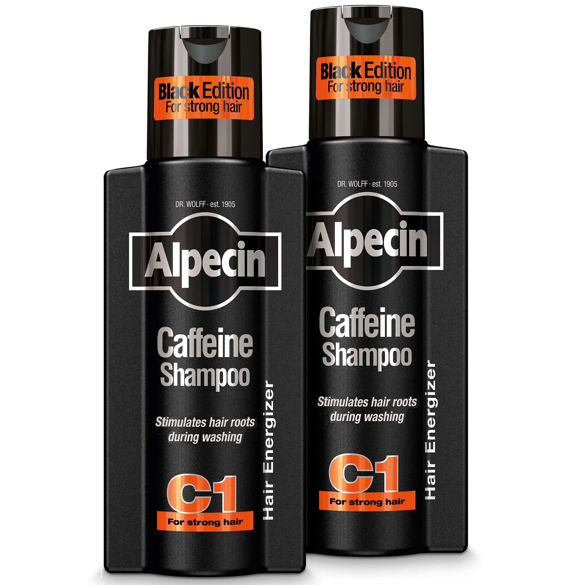 Alpecin C1 Black Edition Caffeine Shampoo - 2 x 250ml Twin Pack