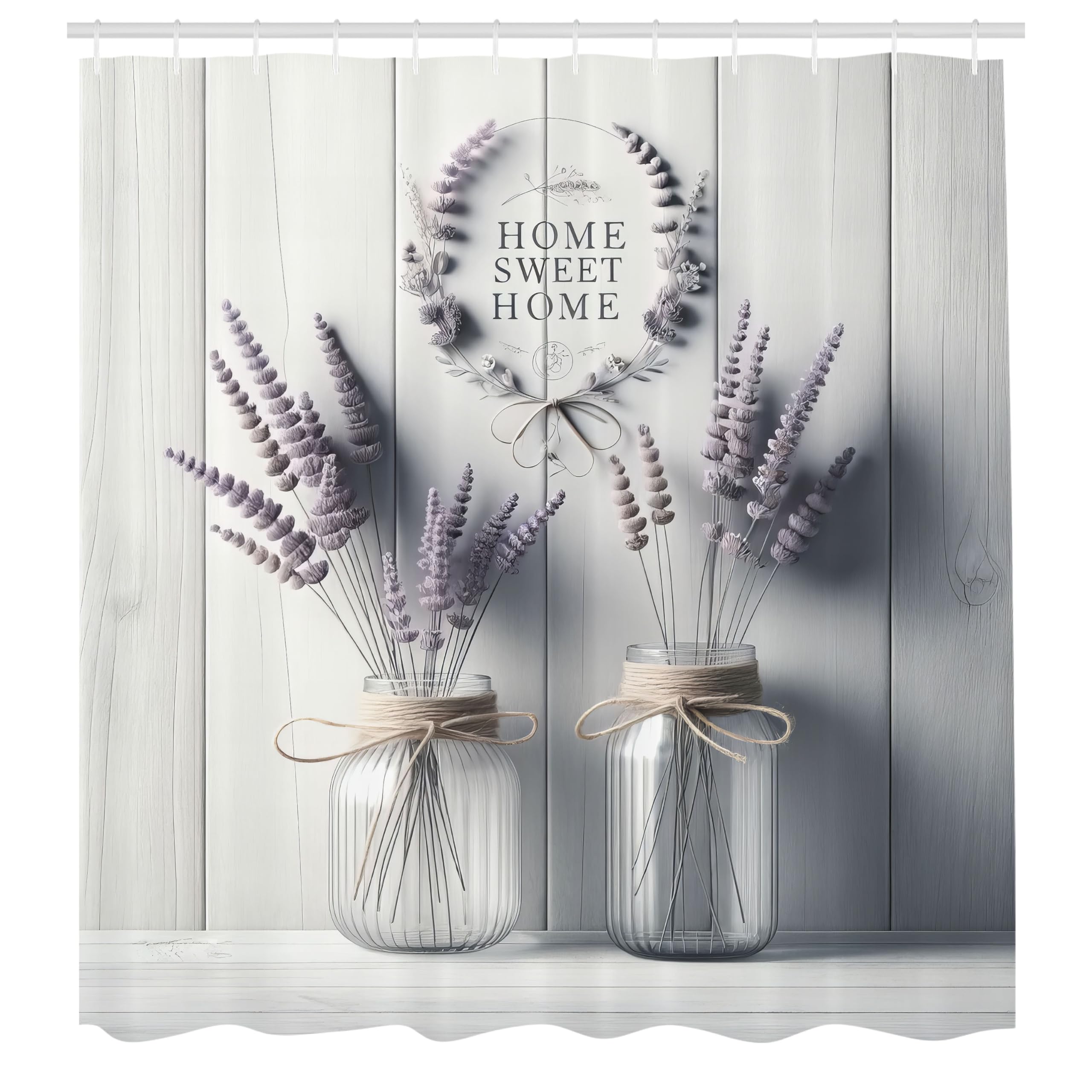 Abakuhaus Lavender Shower Curtain | Waterproof Fabric Bathroom Decor Set