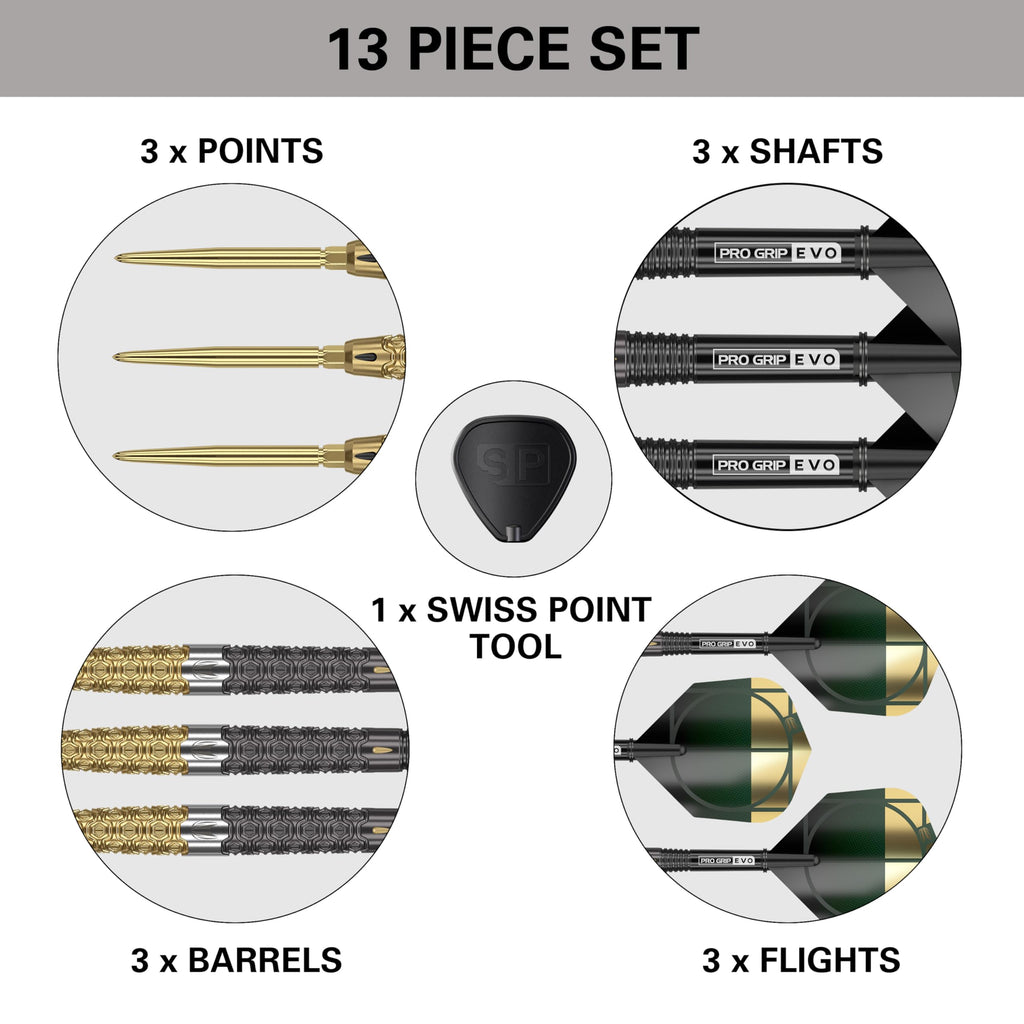 Target Darts Cult Envy 01 | 90% Tungsten Swiss Point Steel Tip Darts 24g